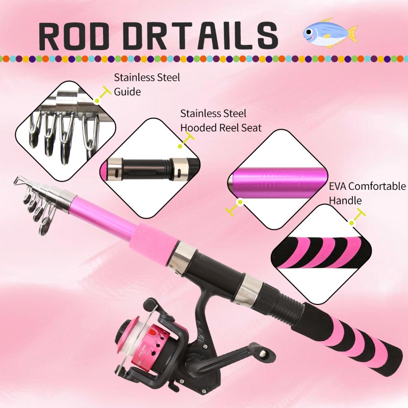 Kids Adult Beginner Fishing Ro - Fishing Rod Spinning recension och pris