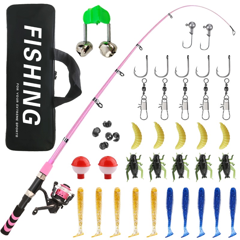 Kids Adult Beginner Fishing Ro - Fishing Rod Spinning recension och pris
